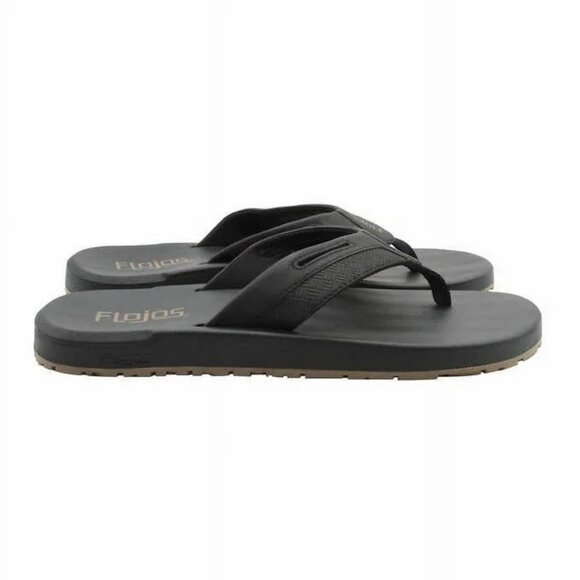 Flojos Men's Flip Flops Sandals Shoes Black, Size 9 (New) - Picture 7 of 9